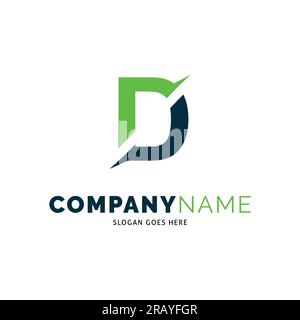 Initial Letter D Cut Out Icon Vector Logo Template Illustration Design Stock Vector