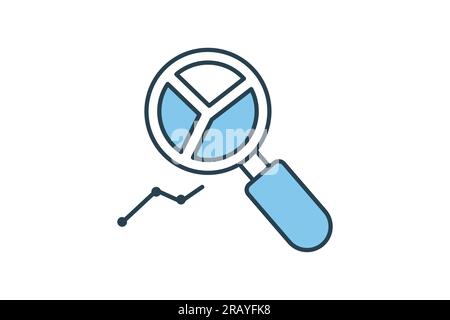 analyst search icon. icon related to Find, Search. Flat line icon style design. Simple vector design editable Stock Vector