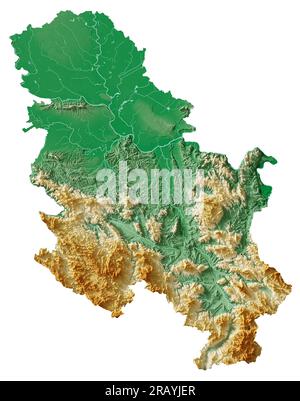 Shaded Relief Location Map of Vojvodina