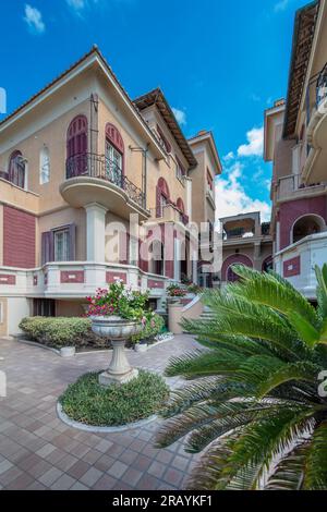 Villas from the early 1900s, Lido di Ostia, Rome, Lazio, Italy. Stock Photo