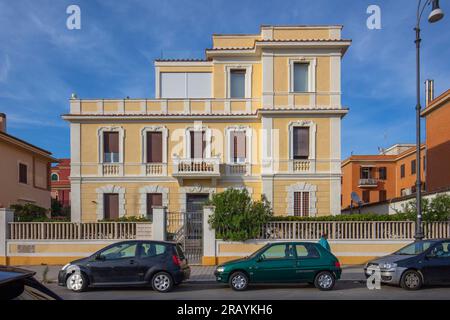 Villas from the early 1900s, Lido di Ostia, Rome, Lazio, Italy. Stock Photo