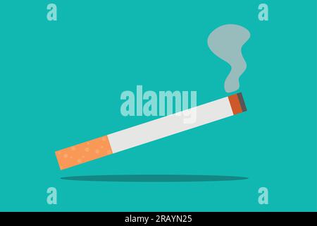 cigarette simple icon smoke tabacco isolated on white Stock Vector