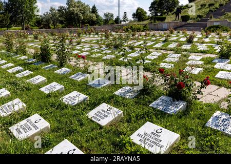 Afyon, Dumlupınar, Türkiye 30 Haziran 2023;Victory Monuments and cemetery in Dumlupinar.The Battle of Dumlupinar was the last battle in the Greco-Turk Stock Photo