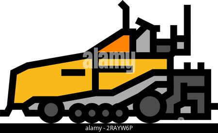 paving machine civil engineer color icon vector illustration Stock ...