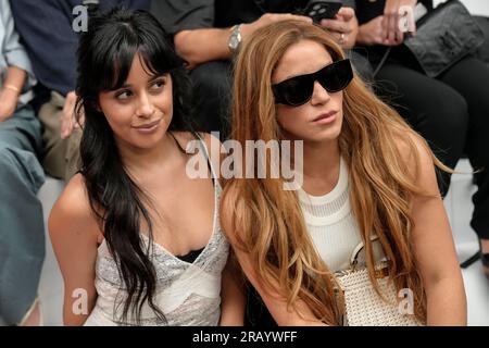 Camila Cabello, left, and Shakira attend the Fendi Haute Couture  Fall/winter 2023-2024 fashion collection presented in Paris, Thursday, July  6, 2023. (AP Photo/Christophe Ena Stock Photo - Alamy