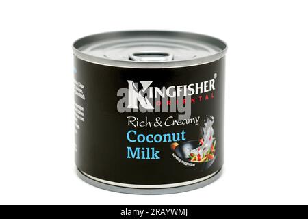 Small Tin of Kingfisher Rich and Creamy Coconut Milk Stock Photo