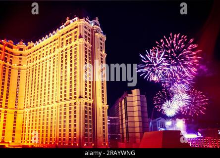 4th July fireworks at the Paris Hotel and Casino Las Vegas Nevada USA Stock Photo