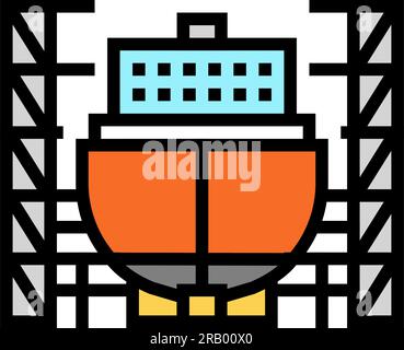 shipyard manufacturing process color icon vector illustration Stock Vector