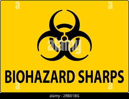 Caution Biohazard Label, Biohazard Sharps Stock Vector