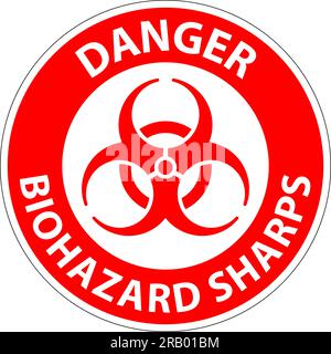 Danger Biohazard Label, Biohazard Sharps Stock Vector