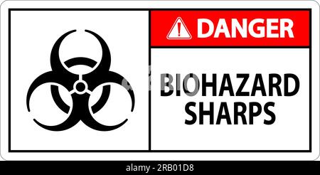 Danger Biohazard Label, Biohazard Sharps Stock Vector