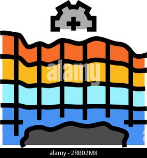 oil reservoir simulation petroleum engineer color icon vector illustration Stock Vector