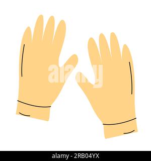 Yellow gloves on a white background vector flat illustration. Stock Vector