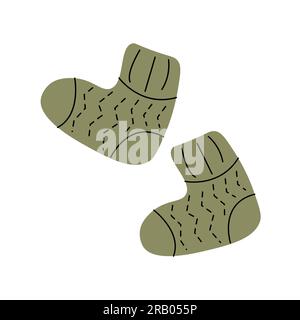 Vector icon striped socks. Funny element in a cartoon style Stock Vector