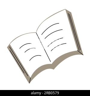 Opened book flat vector illustration isolated on white background Stock Vector