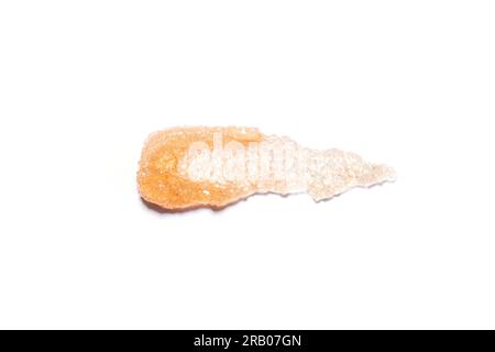 Organic homemade brown body scrub swatch on white background. Stock Photo