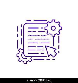 protocol line icon on white Stock Vector