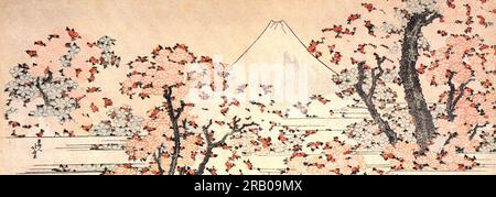 Mount Fuji seen through cherry blossom by Katsushika Hokusai Stock Photo