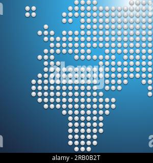 Spotted Europe and Africa Map Design - Vector Design Template with Copy Space Stock Vector