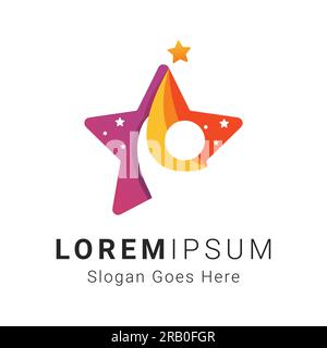 Reaching Dream Super Star Logo Design Achievement Star Logo Stock Vector