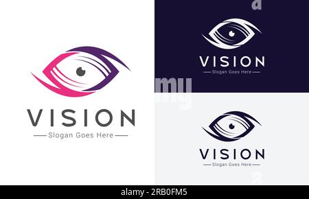 Vision Logo Design Eyesight Logotype Stock Vector