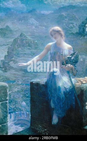 The Valkyrie's Vigil by Edward Robert Hughes Stock Photo