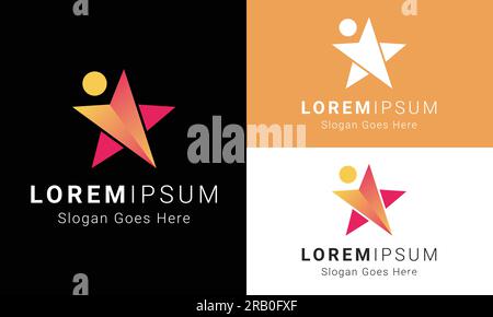 Super Star Logo Color Star Logotype Reach star Stock Vector