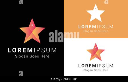 Super Star Logo Color Star Logotype Reach star Stock Vector