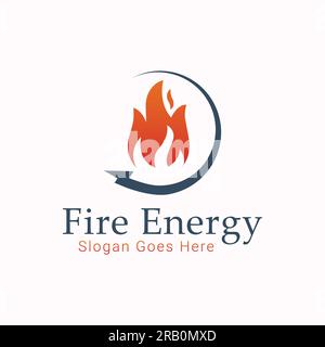 Fire Energy Logo Design Flame Power Electric Fire Stock Vector