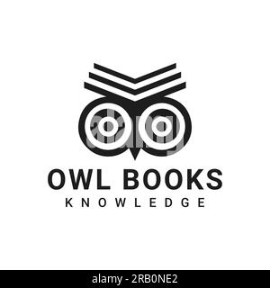Owl Books Logo Design Education Logotype Stock Vector