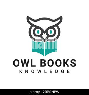 Owl Books Logo Design Education Logotype Stock Vector