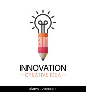 Creative Innovation Pencil Idea Logo Design Stock Vector