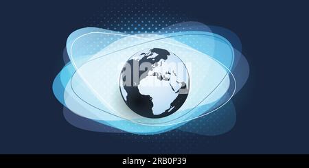 Abstract Earth Globe Design - Global Business, Technology, Globalisation Concept, Vector Template Stock Vector