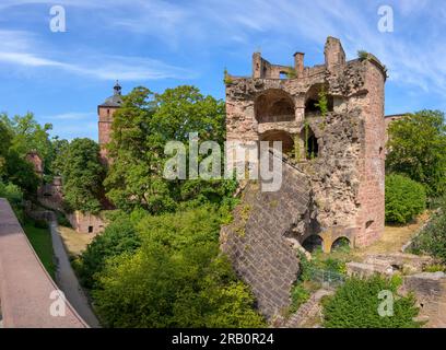 Germany, Baden-Württemberg, Heidelberg, the castle. View to the blown up tower. Stock Photo