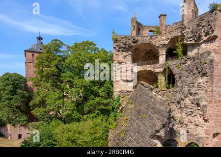 Germany, Baden-Württemberg, Heidelberg, the castle. View to the blown up tower. Stock Photo