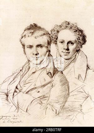 Otto Magnus von Stackelberg and Jacob Linckh 1817 by Jean Auguste Dominique Ingres Stock Photo