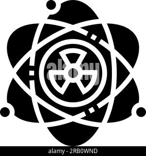 nuclear physics nuclear energy glyph icon vector illustration Stock Vector