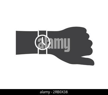 wristwatch on the hand icon - vector illustration Stock Vector