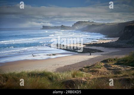 Beach Playa Canallave near Liencre, Cantabria, Biscay, Northern Spain, Spain Stock Photo