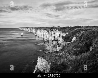 On the cliff between Yport and Etretat, Normandy. Stock Photo