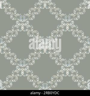 Mosaic chainlink grid vector pattern background.Spacious weave backdrop of abstract interlocked chain links on beige backdrop. Neutral zig zag ribbons Stock Vector