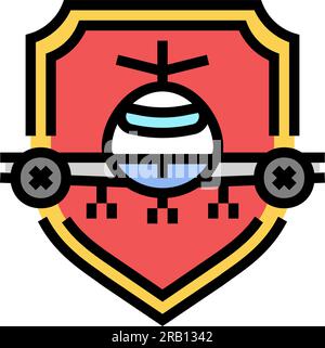 aviation safety aeronautical engineer line icon vector illustration ...