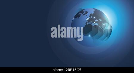 Earth Globe Concept Design - Abstract Business or Technology Background with Arrows Stock Vector