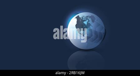 Earth Globe Concept Design - Abstract Business or Technology Background with Arrows Stock Vector