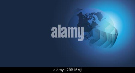 Earth Globe Concept Design - Abstract Business or Technology Background with Arrows Stock Vector