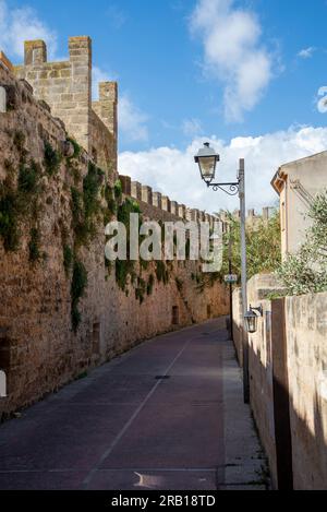 Fortress wall in Alcudia, Mallorca Stock Photo