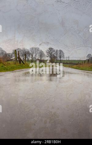 asphalt road under clouds in blue sky Stock Photo - Alamy