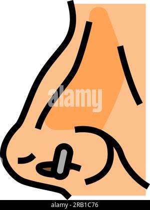 nose piercing fashion beauty color icon vector illustration Stock Vector