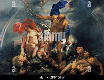 Neptune and Amphitrite in the Storm by Jacob Jordaens Stock Photo