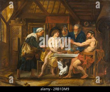 Jupiter and Mercury in the House of Philemon and Baucis by Jacob Jordaens Stock Photo